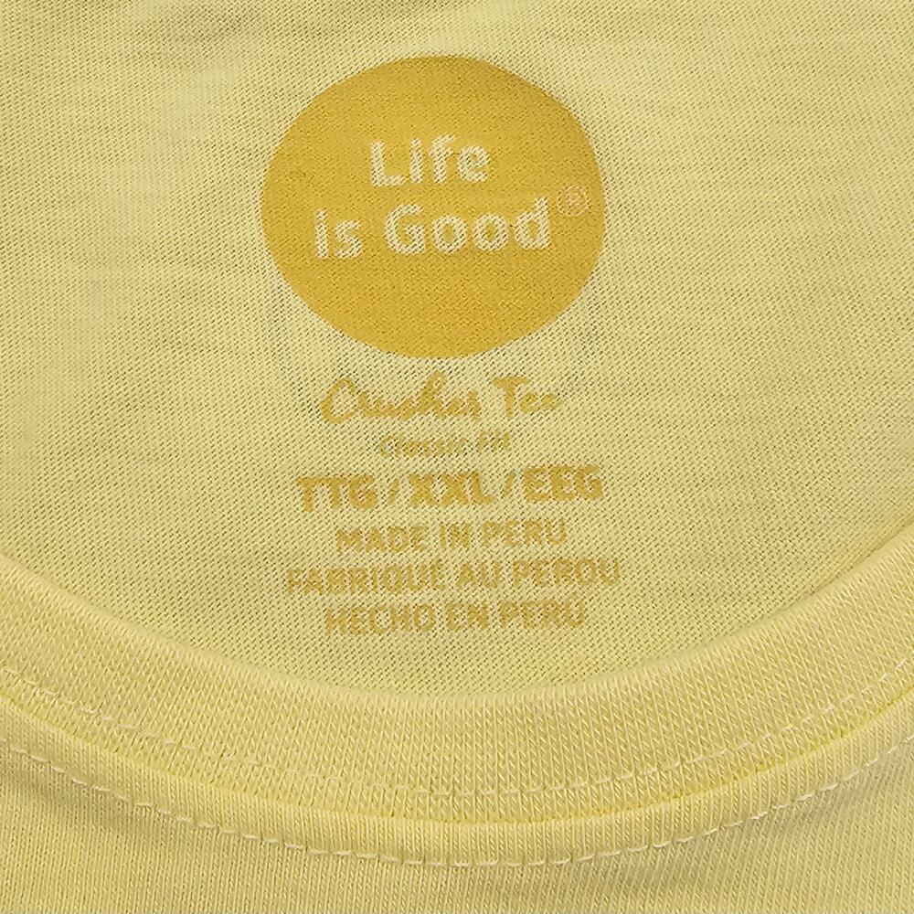 Life is Good Shirt Womens XXL Yellow Crusher Tee Graphic Print Short Sleeve - Picture 8 of 12